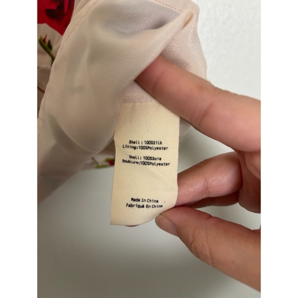 New with Tag L'agence Woman's Jane Roses Printed 100% Silk V neck Camisole Tank - Picture 6 of 7